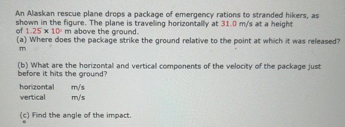 An alaskan rescue plane drops a package